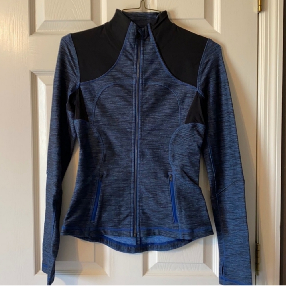 CLOSET CLEAR OUT! Gorgeous Women's Medium Lululemon Moto Jacket blue & black